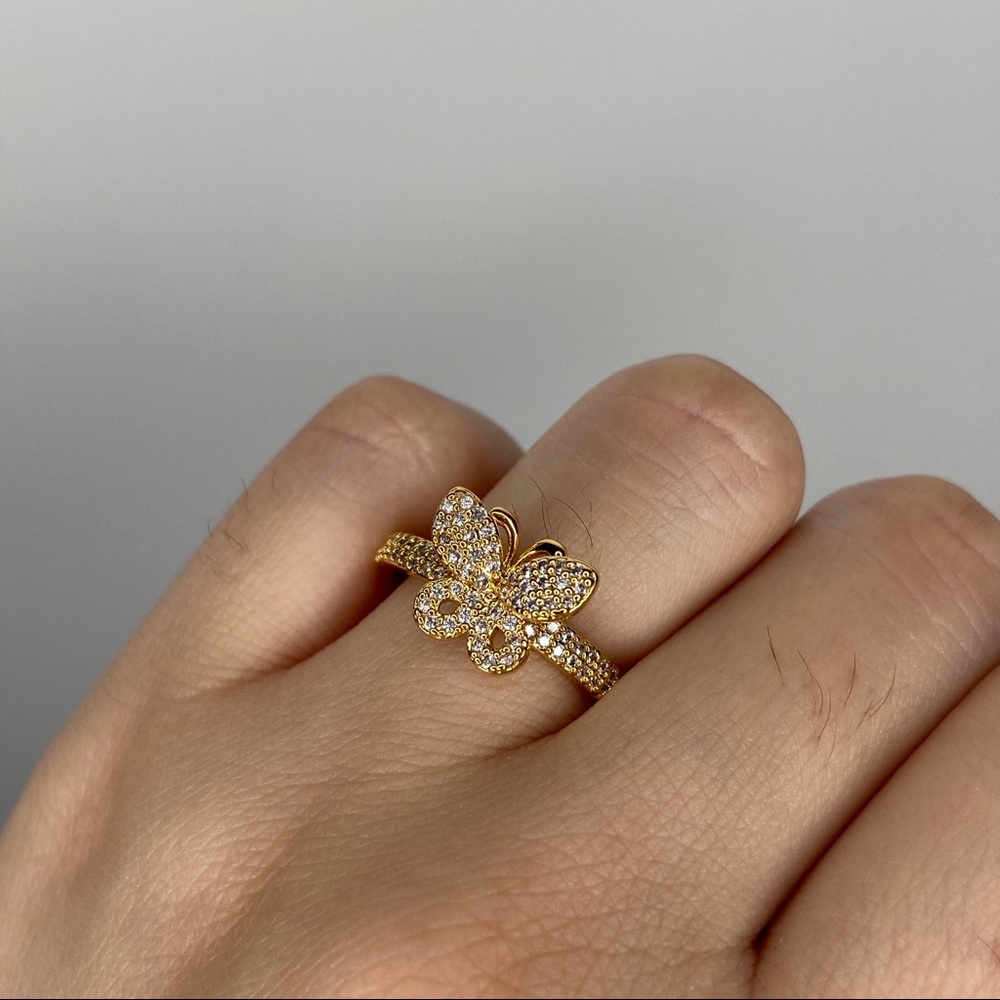 14k Gold Plated Butterfly Ring